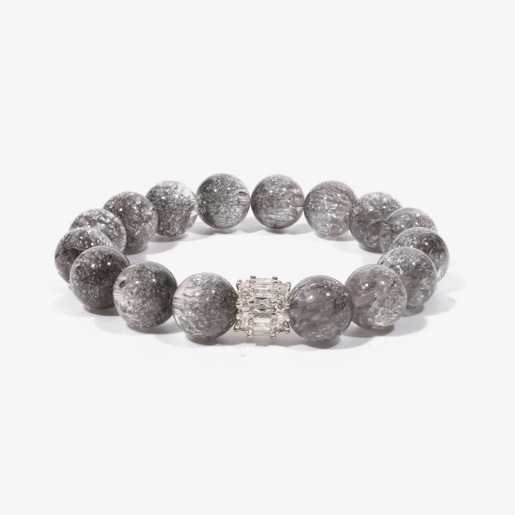 Studio product shot of Ethereal Harmony Silver Quartz Bracelet isolated on a clean white background.