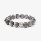 Studio product shot of Ethereal Harmony Silver Quartz Bracelet isolated on a clean white background.