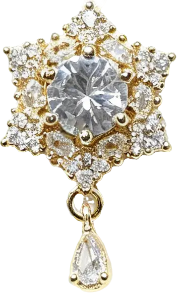 Gold-Filled Full-Pave Starburst Droplet Dangle
