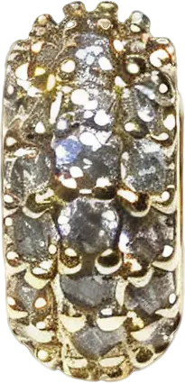 Gold-Filled Pave Zirconia Barrel Bead