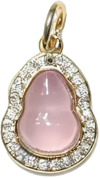 Gold-Filled Pink Zirconia Gourd Dangle