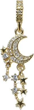 Gold-Filled Zirconia Celestial Moon & Trailing Star Dangle
