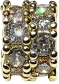 Gold-Plated Double-Row Pave Cylinder Bead