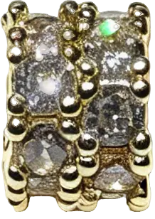 Gold-Plated Double-Row Pave Cylinder Bead