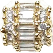 Gold-Plated Geometric Wheel Cylinder Bead
