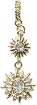 Gold-Plated Zirconia Dual-Solar Dangle