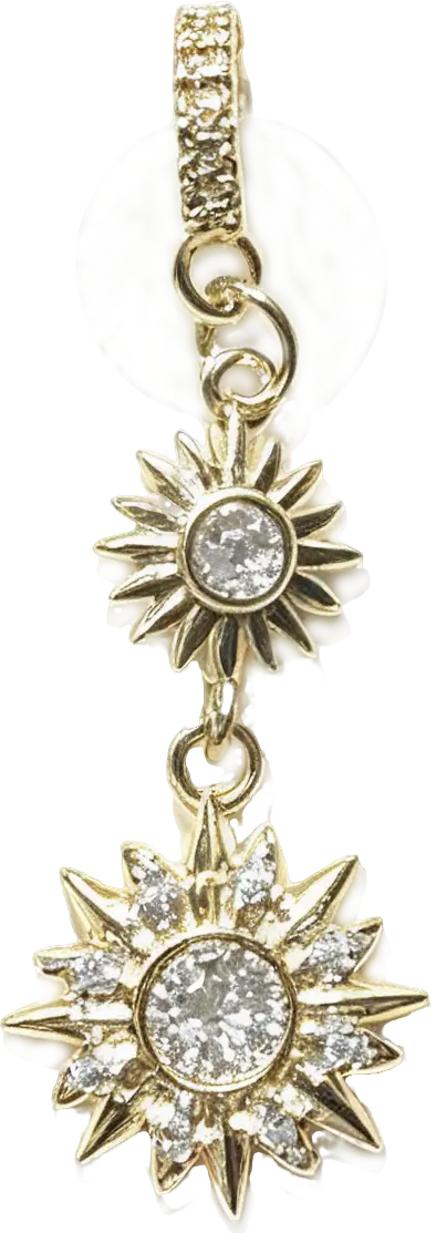 Gold-Plated Zirconia Dual-Solar Dangle