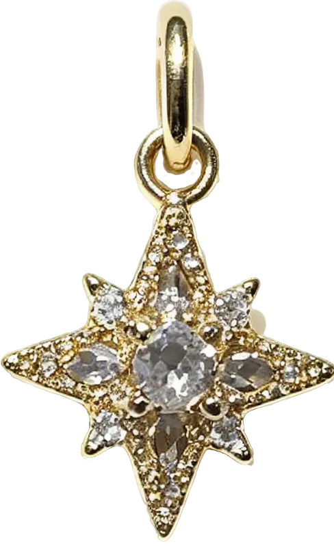 Gold-Plated Zirconia Polaris Star Dangle