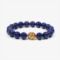 Studio product shot of Golden Lucky Lapis Bracelet isolated on a clean white background.
