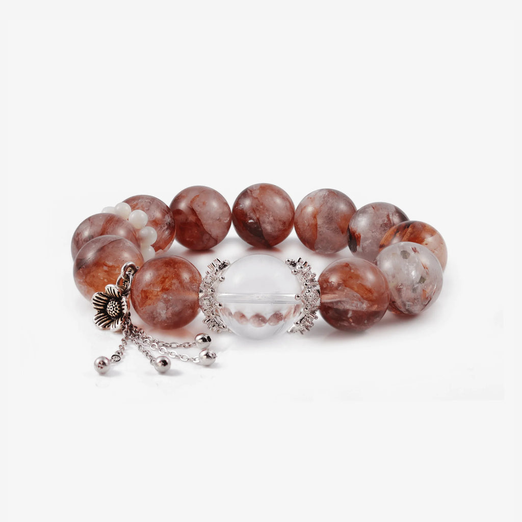 Studio product shot of Hematoid Quartz Serenity Bracelet isolated on a clean white background.