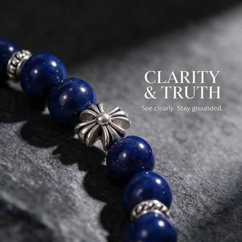 Armband mit Lapiskreuz „Glückliche Klarheit“