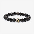 Studio product shot of Mystic Shield Obsidian Bracelet isolated on a clean white background.