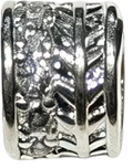 Platinum-Plated Botanical Leaf Barrel Bead
