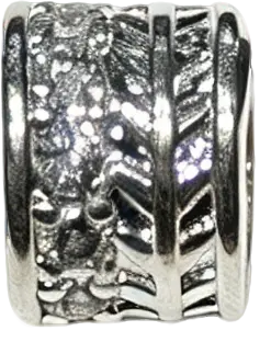 Platinum-Plated Botanical Leaf Barrel Bead