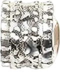 Platinum-Plated Pave Zirconia Barrel Bead