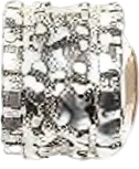 Platinum-Plated Pave Zirconia Barrel Bead
