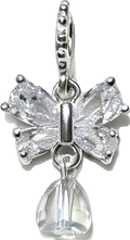 Platinum-Plated Zirconia Butterfly & Droplet Dangle