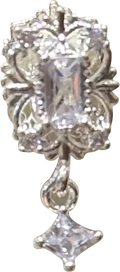 Platinum-Plated Zirconia Filigree Dangle Spacer