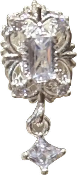 Platinum-Plated Zirconia Filigree Dangle Spacer