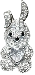 Platinum-Plated Zirconia Pave Bunny Focal Bead