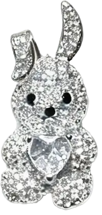 Platinum-Plated Zirconia Pave Bunny Focal Bead