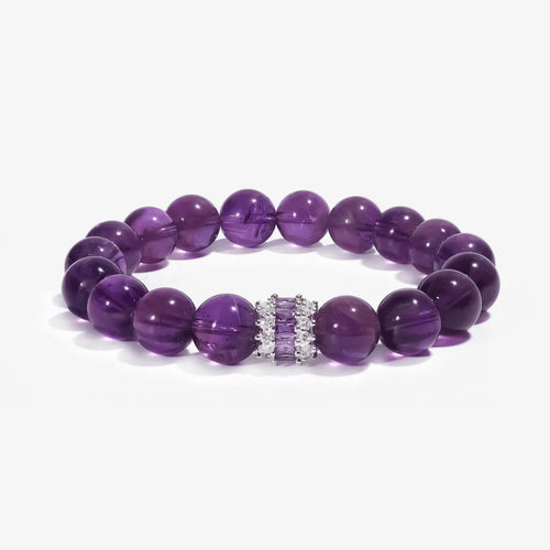 Studio product shot of Royal Amethyst Bracelet isolated on a clean white background.