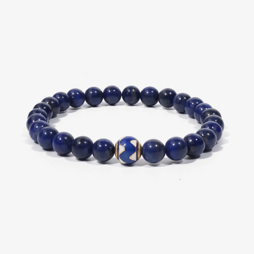 Studio product shot of Royal Horizon Lapis Lazuli Bracelet isolated on a clean white background.