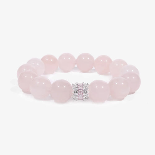 Studio product shot of Royal Rose Quartz Serenity Bracelet isolated on a clean white background.