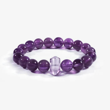 Studio product shot of Serene Amethyst Pillar Bracelet isolated on a clean white background.