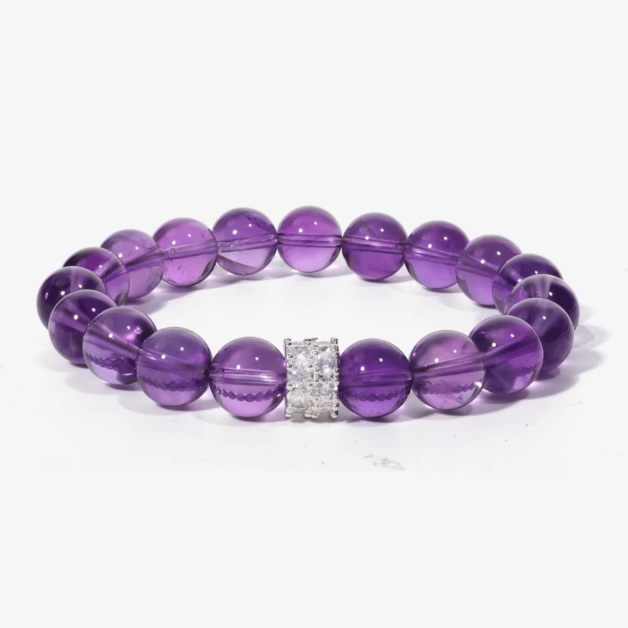 Studio product shot of Serenity Bloom Amethyst Bracelet isolated on a clean white background.