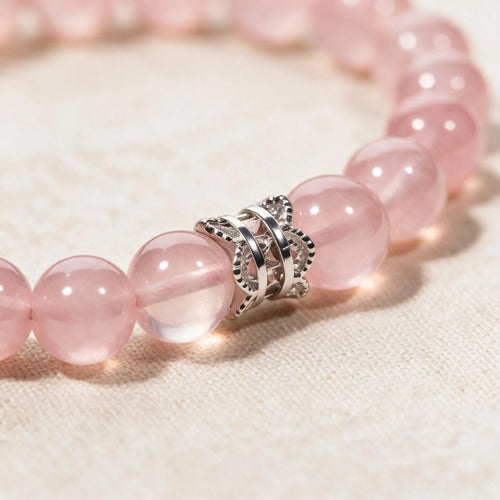 Serenity Herz Rosenquarz Armband