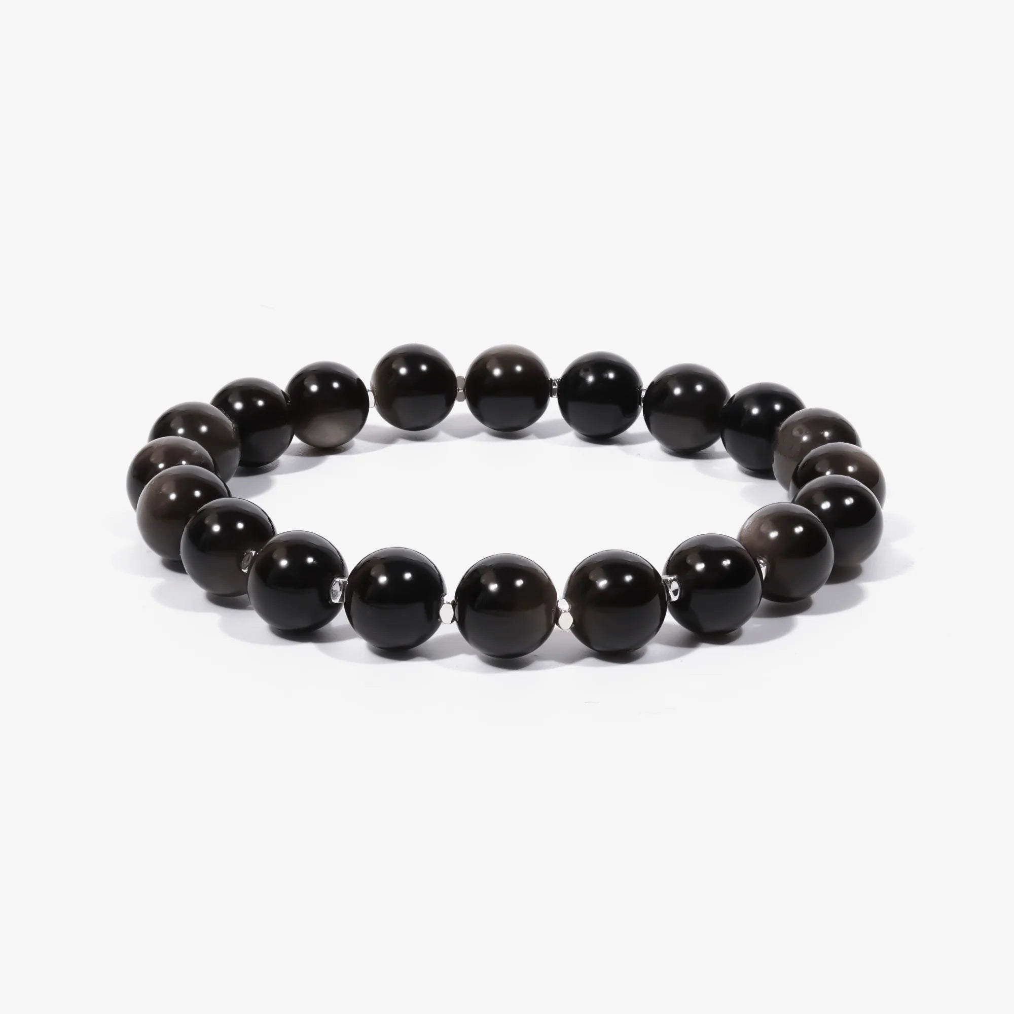 Studio product shot of Silent Guardian Obsidian Bracelet isolated on a pure white background.