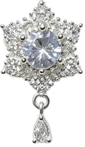 Silver-Filled Full-Pave Starburst Droplet Dangle