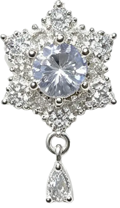 Silver-Filled Full-Pave Starburst Droplet Dangle