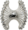 Silver-Plated Textured Pleated Hourglass Spacer