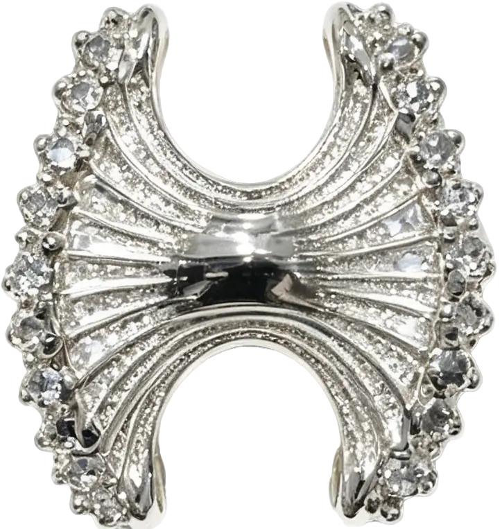 Silver-Plated Textured Pleated Hourglass Spacer