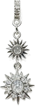 Silver-Plated Zirconia Dual-Solar Dangle