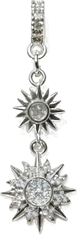 Silver-Plated Zirconia Dual-Solar Dangle
