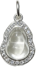 Silver-Plated Zirconia Gourd Dangle Charm