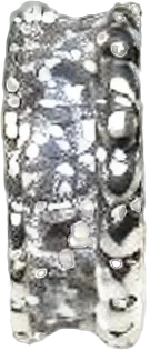 Silver-Plated Zirconia Lace Spacer Rondelle
