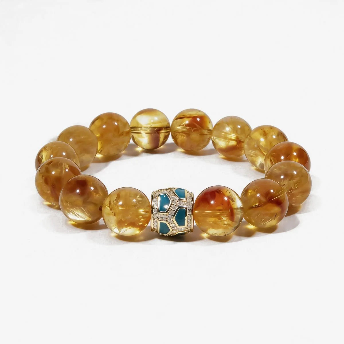 Studio product shot of Amber Glow Citrine Bracelet isolated on a clean white background.