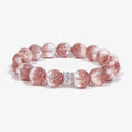 Studio product shot of Aurora Bloom Strawberry Quartz Bracelet isolated on a clean white background.