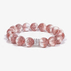 Studio product shot of Aurora Bloom Strawberry Quartz Bracelet isolated on a clean white background.