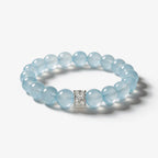 Studio product shot of Coastal Elegance Aquamarine Bracelet isolated on a clean white background.