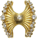 gold-Plated Textured Pleated Hourglass Spacer
