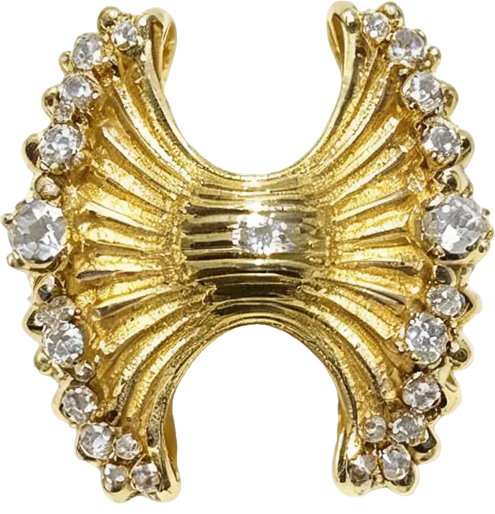 gold-Plated Textured Pleated Hourglass Spacer