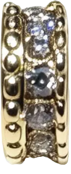 gold-Plated Zirconia Lace Spacer Rondelle