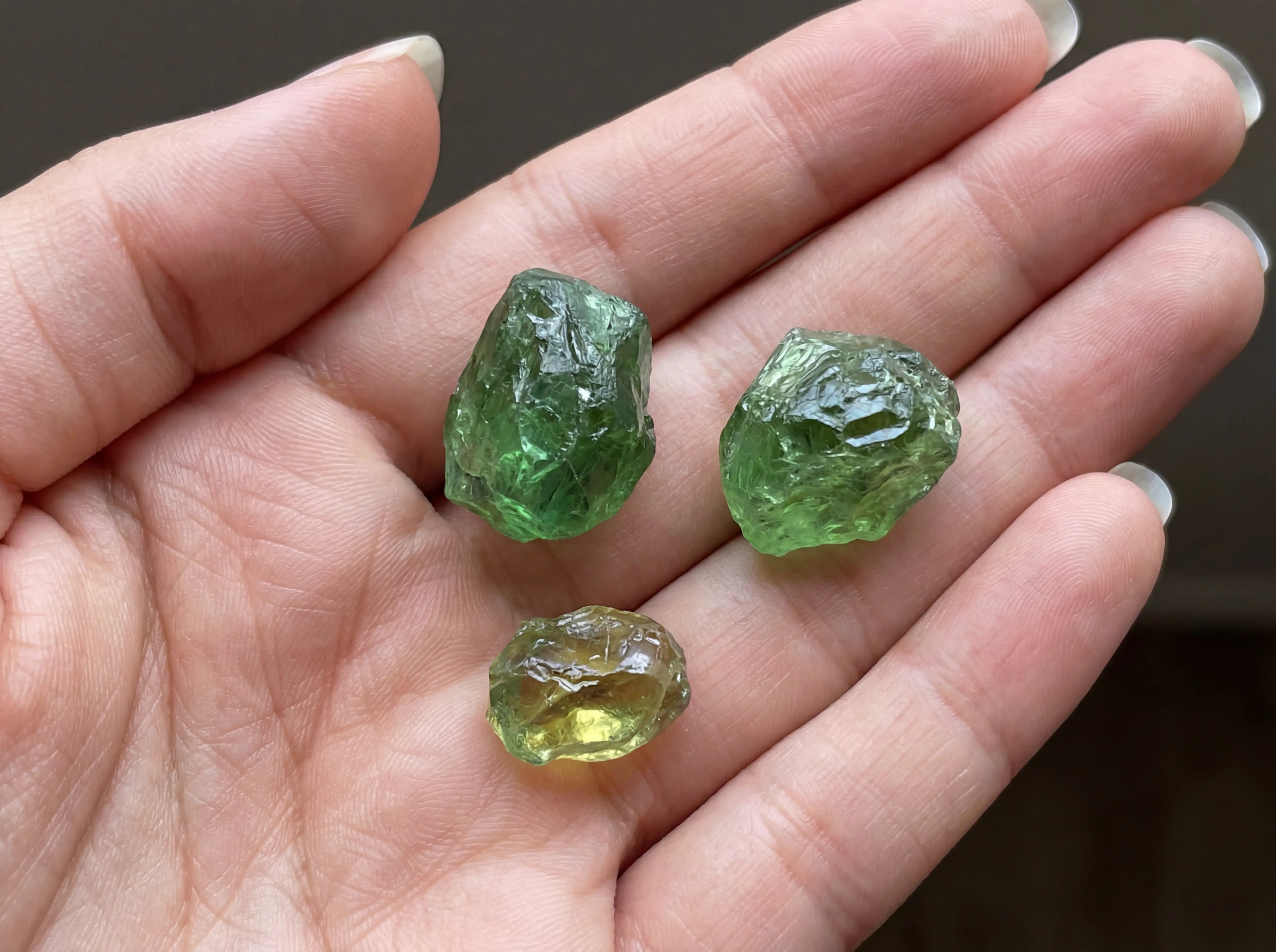 Natural rough mineral stones hand-selected for creating premium handmade crystal bracelets.