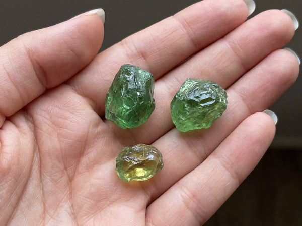 Natural rough mineral stones hand-selected for creating premium handmade crystal bracelets.