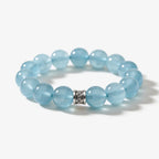 Studio product shot of Ocean's Grace Aquamarine Bracelet isolated on a clean white background.